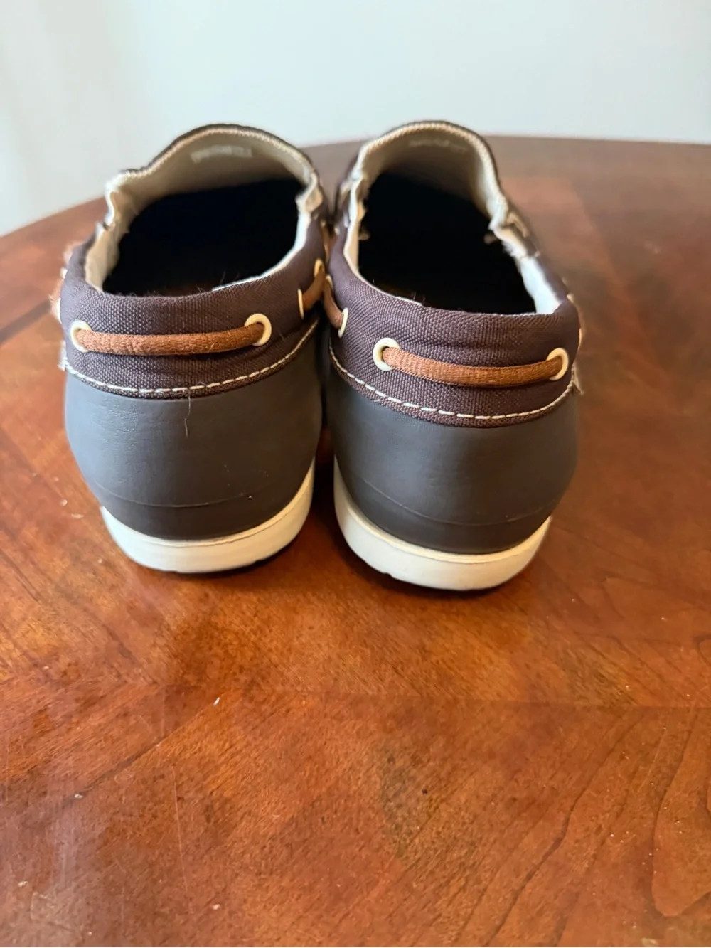 Crocs Beach Line Boat Shoes Brown Canvas Rubber Slip On Men’s Size 12